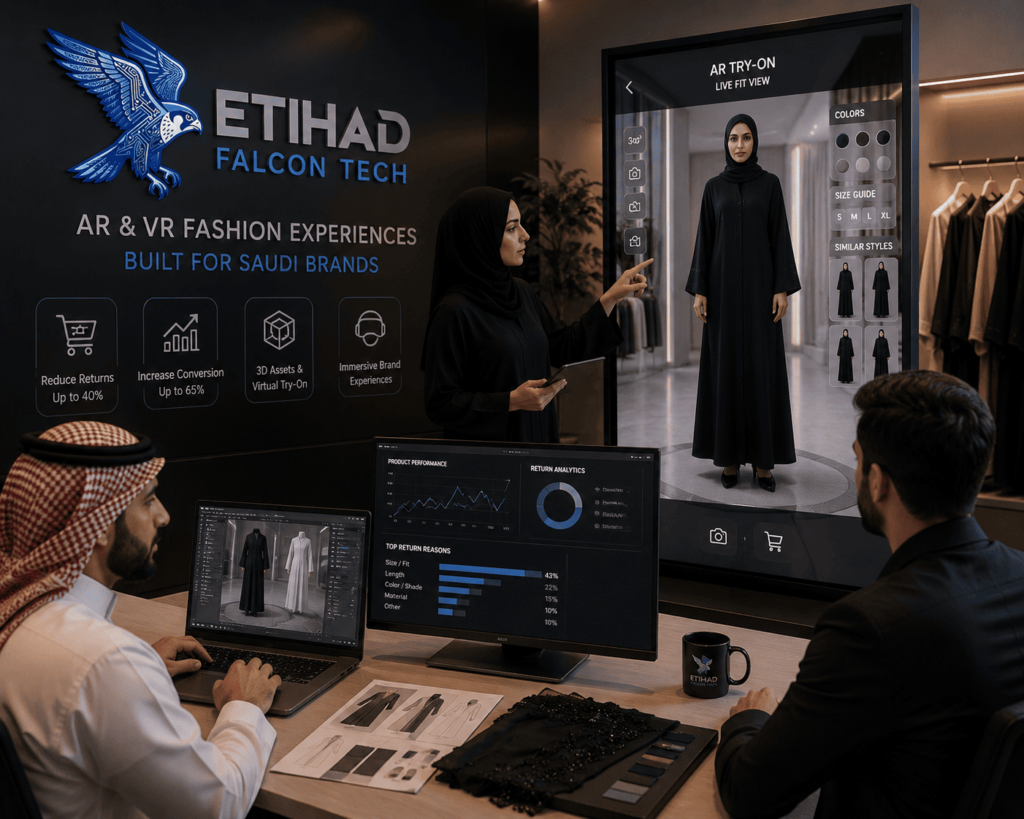 How Etihad Falcon Tech Builds the Best AR/VR Fashion Experiences in Saudi Arabia