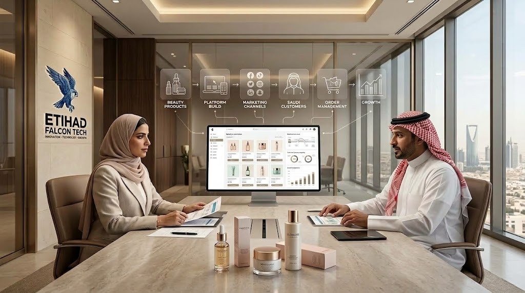 Why Work With Etihad Falcon Tech to Start Your Beauty Store?