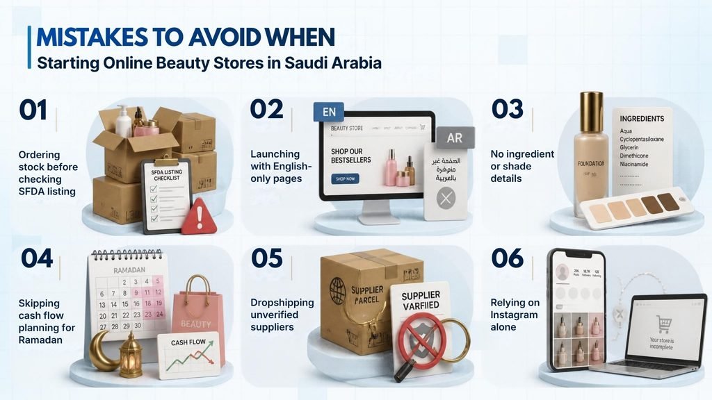 Mistakes to Avoid When Starting Online Beauty Stores in Saudi Arabia
