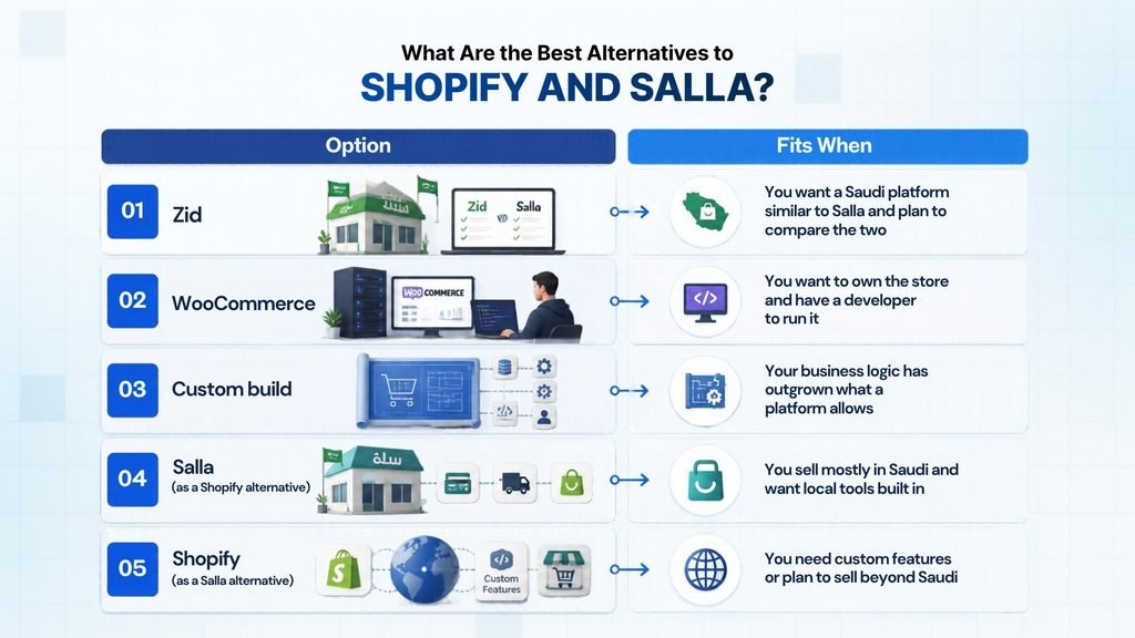 What Are the Best Alternatives to Shopify and Salla?