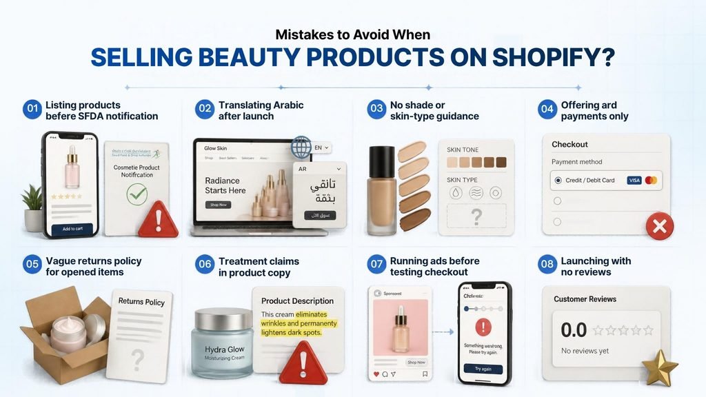 Mistakes to Avoid When Selling Beauty Products on Shopify?